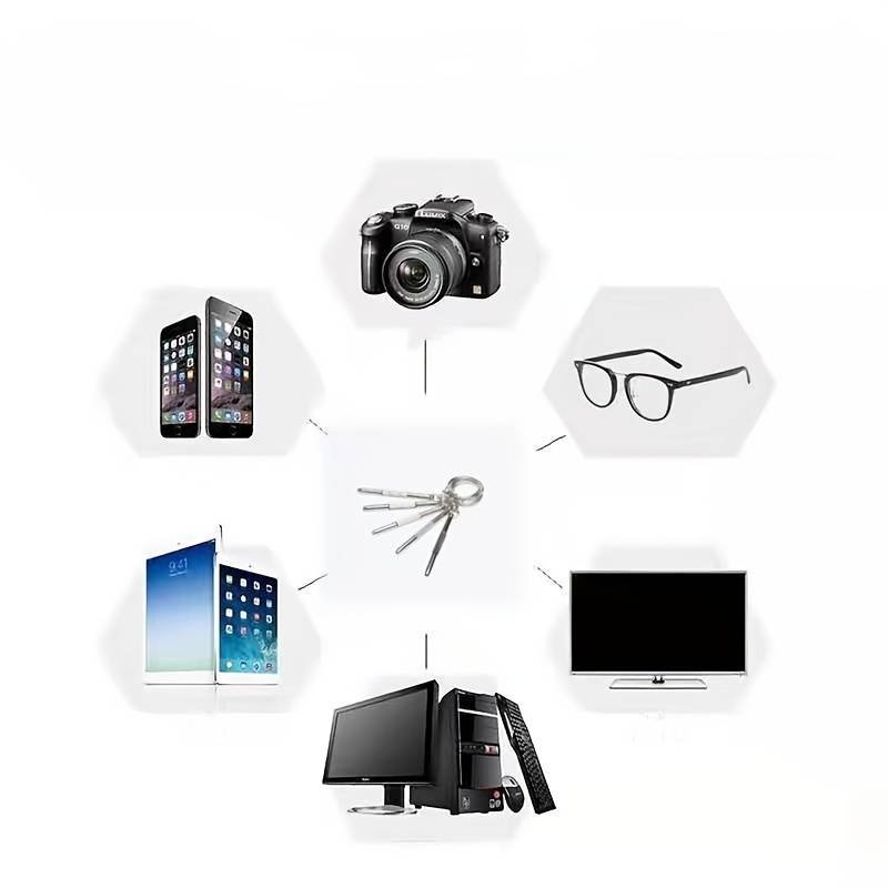 1 pc Tuscom Eyeglass Screwdriwer Keyring = 3-in-1 Keychain Repair Tool for Glasses. Watches, and Electronics