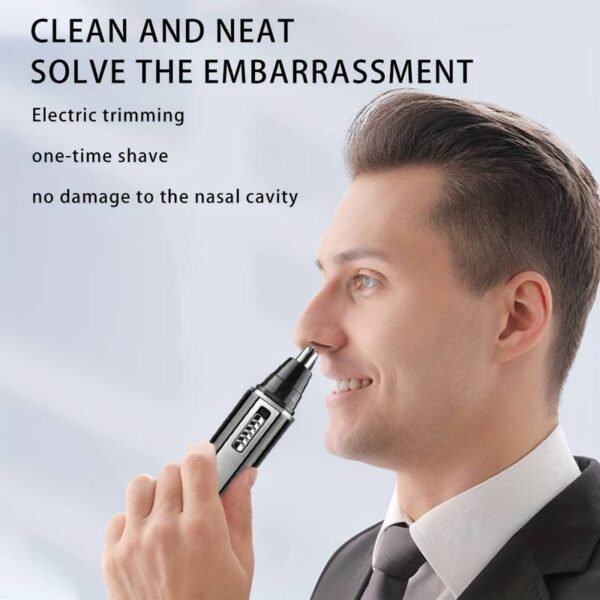 1pc Electric Nose Trimmer, Trimmer For Nose And Ear Hair, Cordless Trimmer Shaver Clipper Cleaner Remover Tool - Silver (1pcs) - Image 5