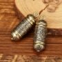1pc Brass Pill Case Keychain Vintage Amulet Medicine Box Alloy Key Chain Ring Bag Backpack Charm Jewelry Accessories Friedns Gift