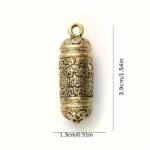 1pc Brass Pill Case Keychain Vintage Amulet Medicine Box Alloy Key Chain Ring Bag Backpack Charm Jewelry Accessories Friedns Gift - Image 2