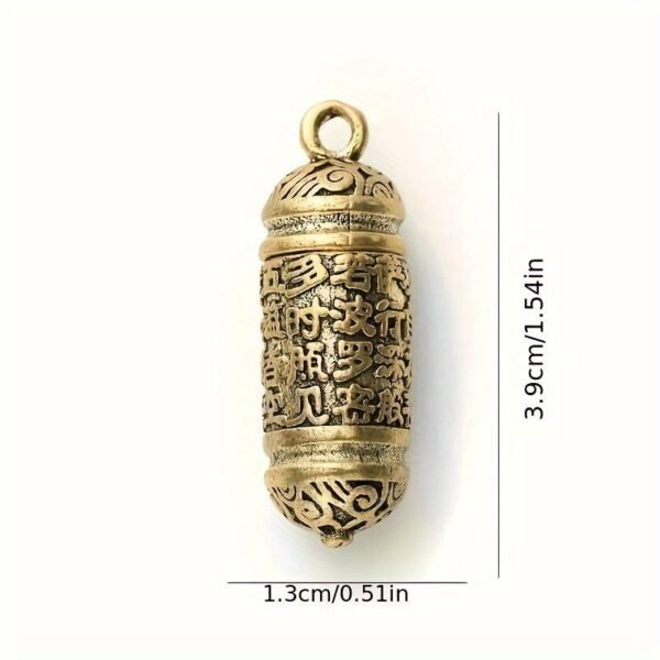 1pc Brass Pill Case Keychain Vintage Amulet Medicine Box Alloy Key Chain Ring Bag Backpack Charm Jewelry Accessories Friedns Gift - Image 2
