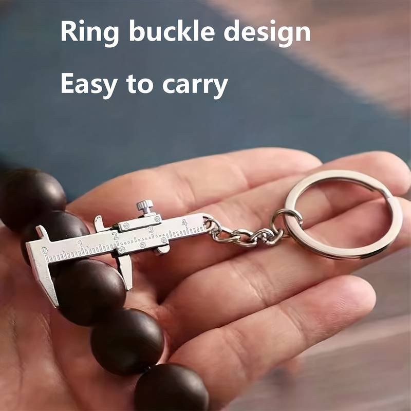 1pc Portable Mini Caliper Tools Key Ring Alloy Vernier Caliper Key Chain Calipers,  Measuring Gauging Tools, Ornaments Rulers 0.0-3.99cm – Silvery