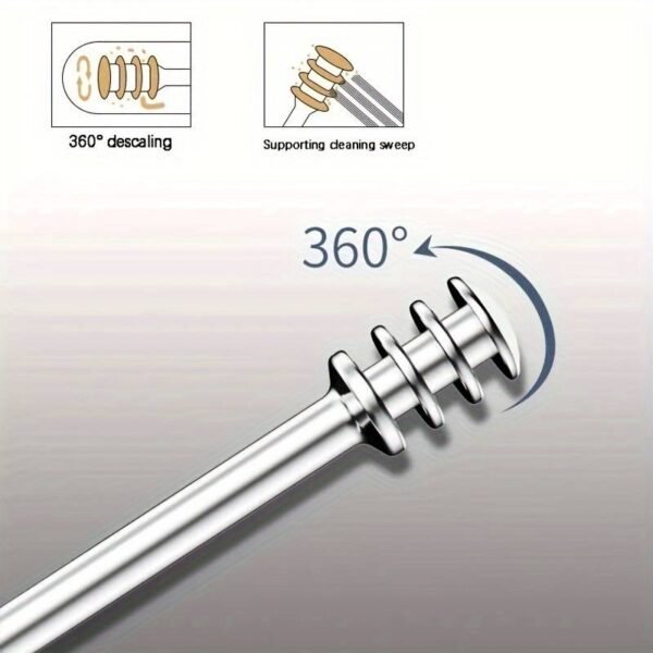 6pcs Stainless Steel Ear Pick Ear Pick Tool Set Portable Spiral Spring Ear Cleaning - Set Of 6 Stainless Ear Spoons - Image 2