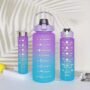 280ml/750ml Leakproof Gradient Color Water Bottle With Time Mark And Straw - BPA Free For Sports, Fitness, Gym, And Travel - Includes Random Color Lanyard - Available In 9.5oz And 25oz Sizes - Purple(280ml)