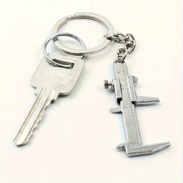 1pc Portable Mini Caliper Tools Key Ring Alloy Vernier Caliper Key Chain Calipers,  Measuring Gauging Tools, Ornaments Rulers 0.0-3.99cm - Silvery - Image 3
