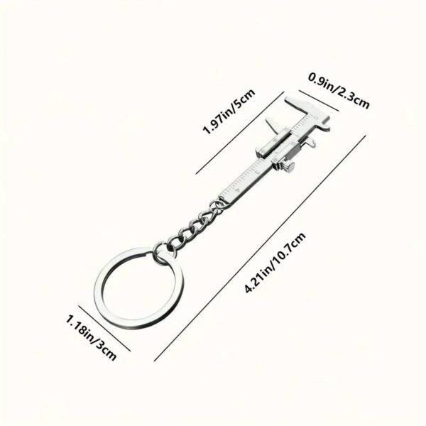 1pc Portable Mini Caliper Tools Key Ring Alloy Vernier Caliper Key Chain Calipers,  Measuring Gauging Tools, Ornaments Rulers 0.0-3.99cm - Silvery - Image 2