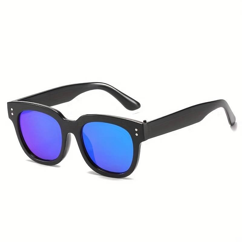 1pc Boys Girls Teen Casual Sun Protection Sunglasses Decorative Accessories For Traveling Party Gift Outdoor Activities – Blue Silvery