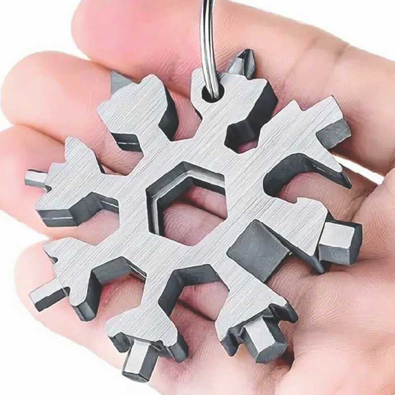 COXAWEE 18-in-1 Snowflake Multitool. Stainless Steel Snowflake Bottle Opener / Flat Phillins Screwdriver kit Wrench Christmas Gifts for Men, Cool Camping Gadgets Tools Gifts for Men Husband, Grandpa, Unique Dad Gifts from Daughter