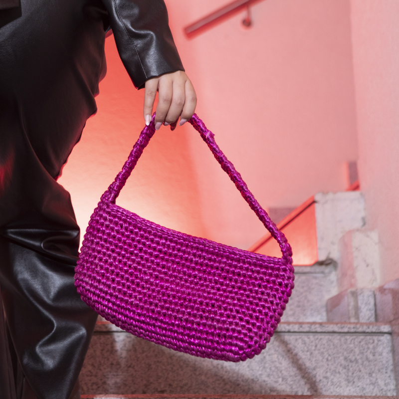 Mettalic Handbag Fushia