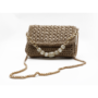 Criss Cross Stitch Brown Handbag