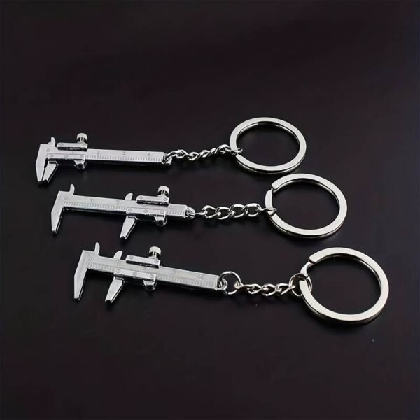 1pc Portable Mini Caliper Tools Key Ring Alloy Vernier Caliper Key Chain Calipers,  Measuring Gauging Tools, Ornaments Rulers 0.0-3.99cm - Silvery - Image 4
