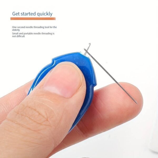 100pc Needle Threader Tool Self Threading Hand Needles. Wire Loop DIY Needle Theader Stitch Insertion Hand Machine Sewing Tool, Needle Threading Device - Rainbow - Image 3