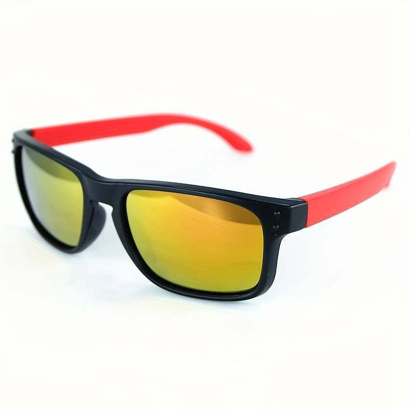 1pc Y2K Children’s Dopamine Sunglasses, UV Protection Cycling Fashion Sports Sunglasses – Red
