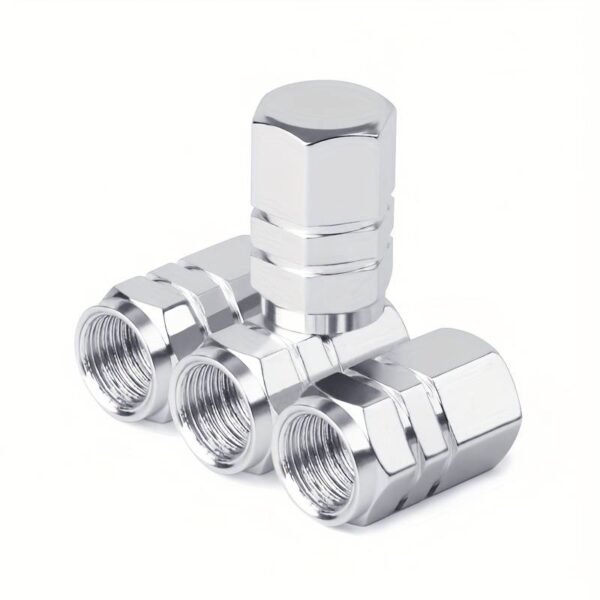 4 Pcs Automobile Tire Air Nozzle Cap Aluminum Alloy Car Air Nozzle Cap Valve Nozzle Cap Modified Valve Core Cover Motorcycyle Valve Cap - Black - Image 2