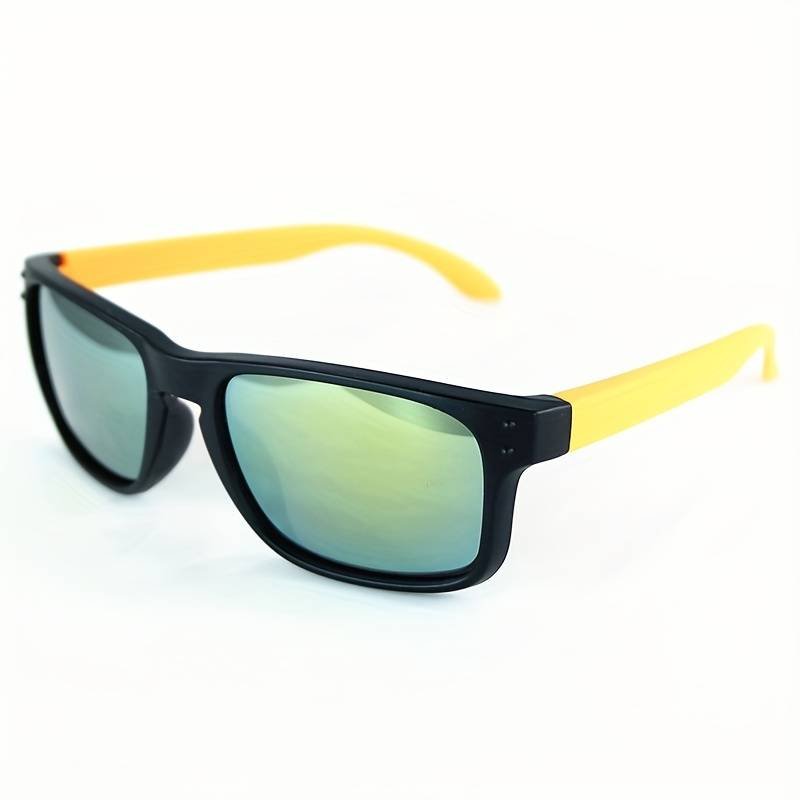 1pc Y2K Children’s Dopamine Sunglasses, UV Protection Cycling Fashion Sports Sunglasses – Yellow