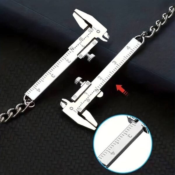 1pc Portable Mini Caliper Tools Key Ring Alloy Vernier Caliper Key Chain Calipers,  Measuring Gauging Tools, Ornaments Rulers 0.0-3.99cm - Silvery - Image 5