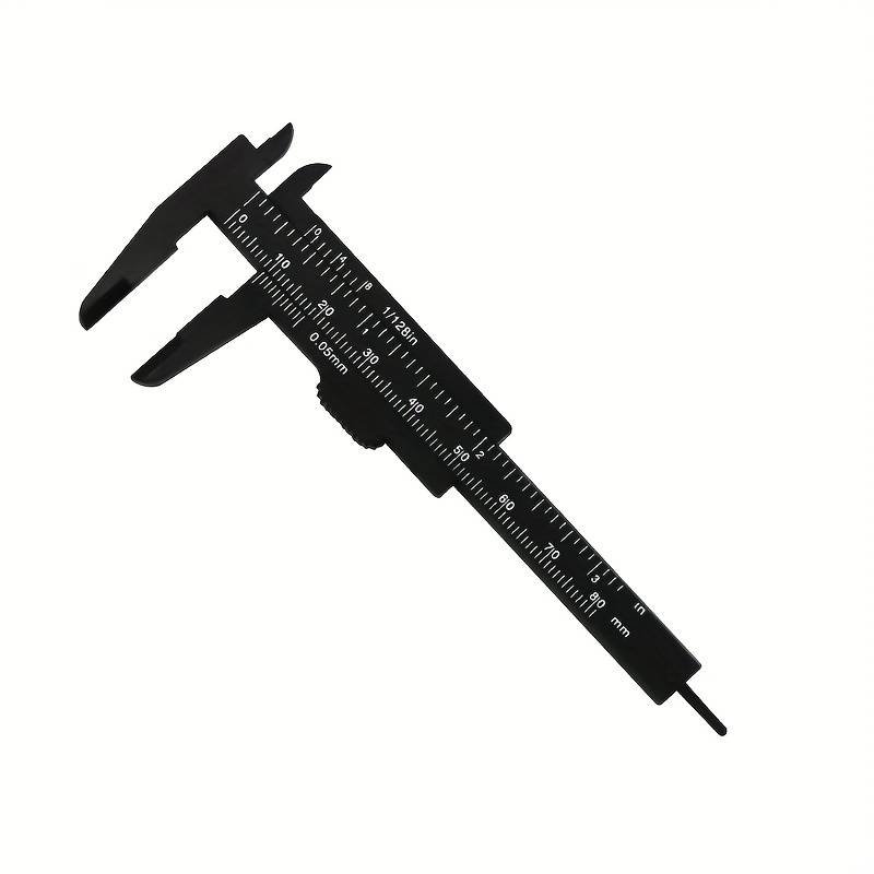 1pc 8cm Mini Plastic Slidine Vernier Caliper Gauge Measure Tool Ruler. Micrometer Hand Tool-Black