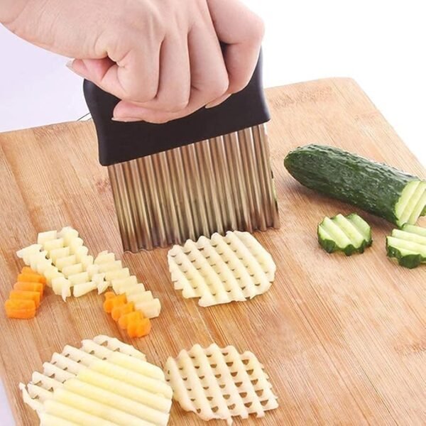 chips wave knife, stainless steel wave cutter, potato cutter - Image 2
