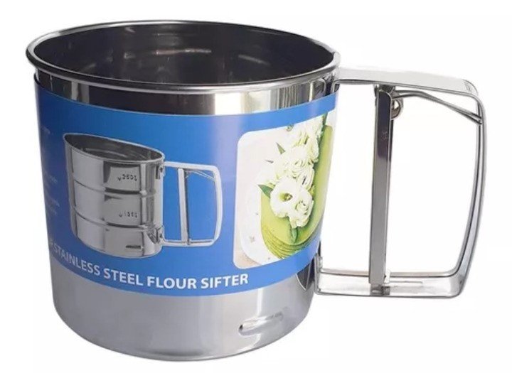 Stainless Steel Flour Sifter for Baking, Manual Design Sugar Powder