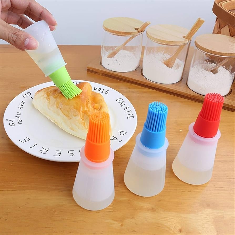Silicone Honey Oil Brush Bottle Cooking Barbecue Pancake Basting Brush Heat-Resistance Kitchen and Outdoor Cooking Tool