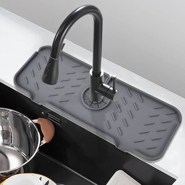 Silicone Faucet Mat, Sink Splash Guard and Water Catcher Mat for Kitchen and Bathroom