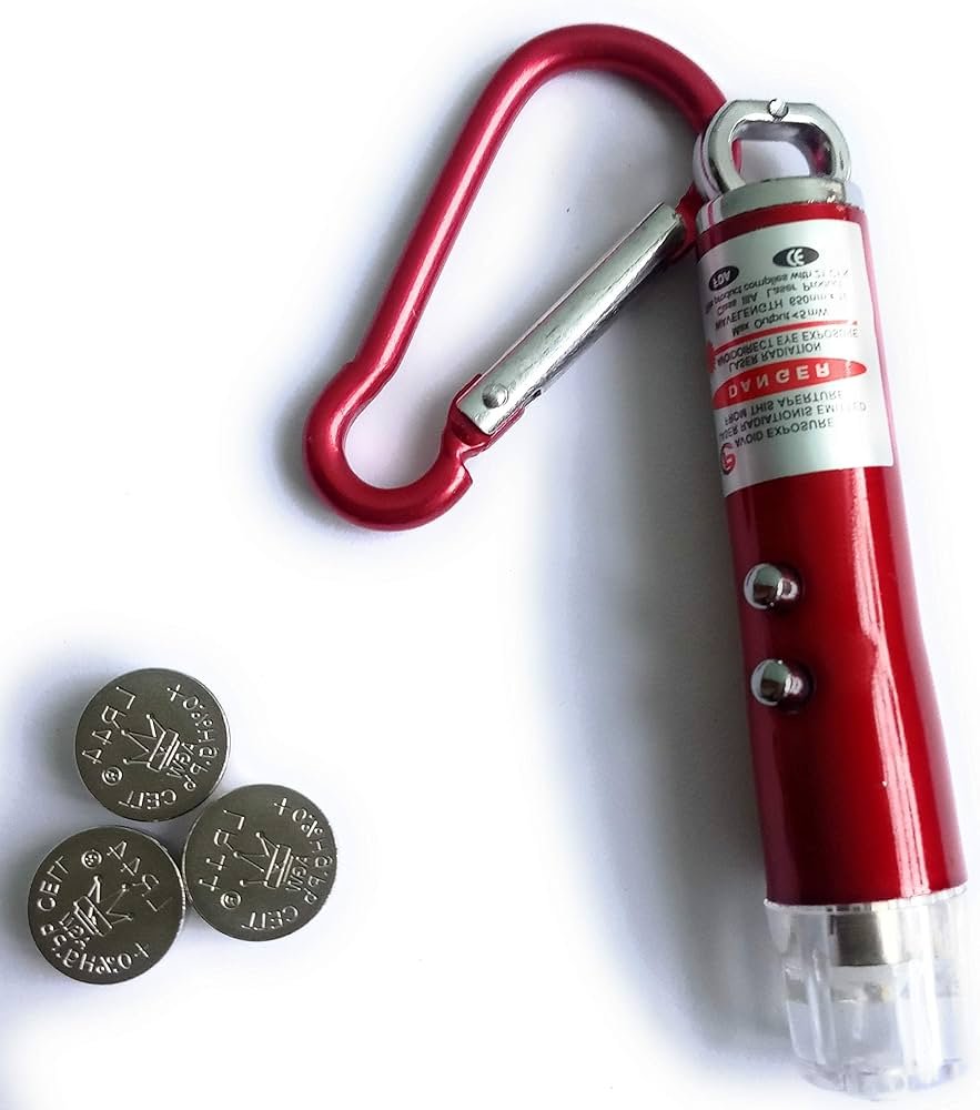 Laser Torch with Emergency Hazard LED Light and Key Chain