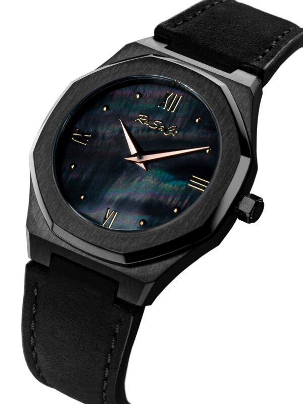 Rusace Ladies Black Dial Leather Watch - Image 2