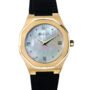 Rusace Ladies Yellow Gold Dial Leather Watch