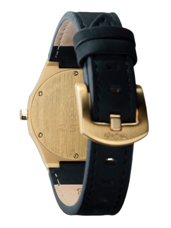Rusace Ladies Yellow Gold Dial Leather Watch - Image 3