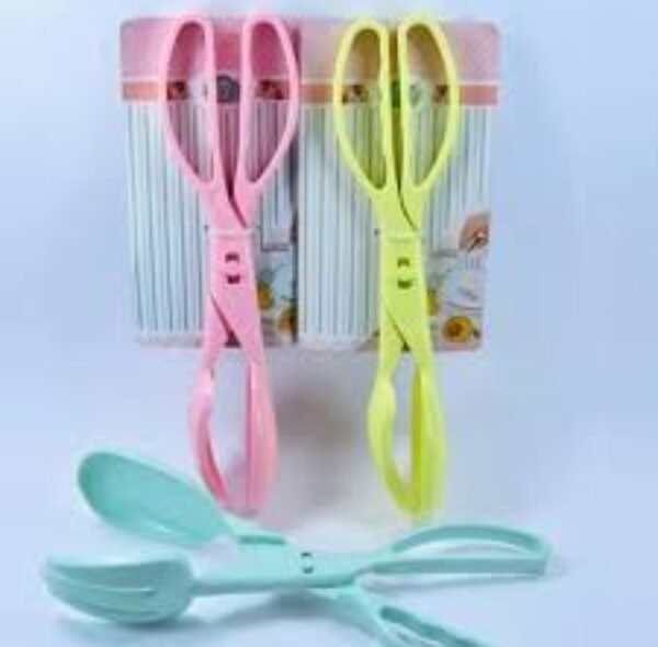 Plastic Kitchen BBQ Salad Food Serving Tongs - Image 2