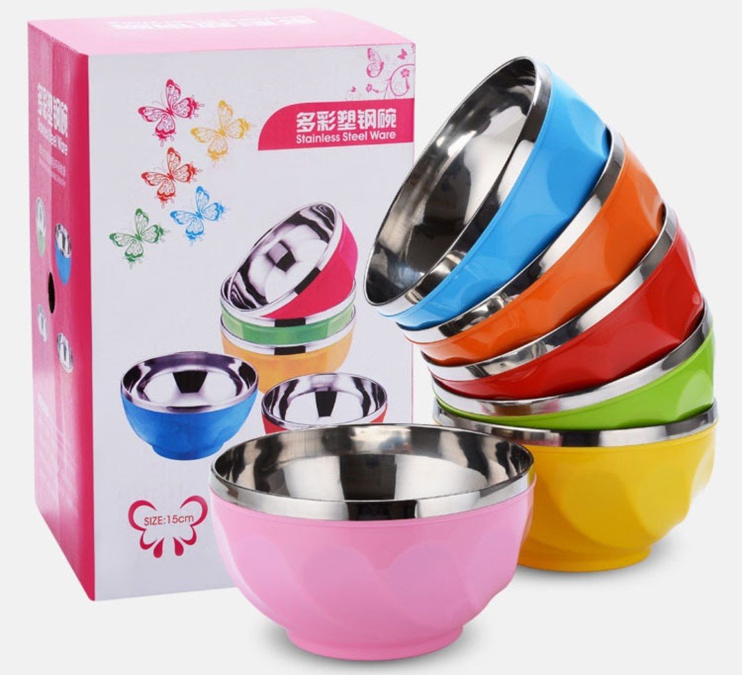 6pcs Stainless Steel Salad Bowl