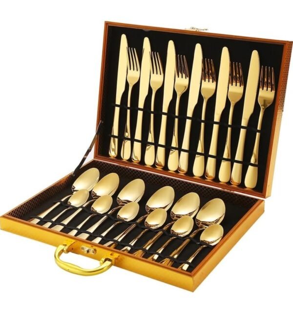 Stainless Steel Cutlery Dinner Set-Gold