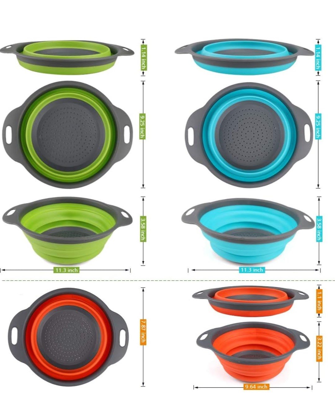 Silicone Folding Drain Basket Fruit Vegetable
