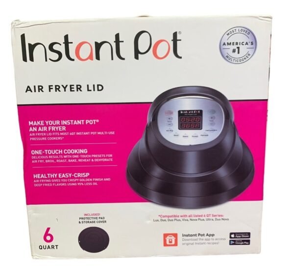 Instant Pot 6 Quart Air Fryer Lid with Roast, Bake, Broil, Reheat & Dehydrate