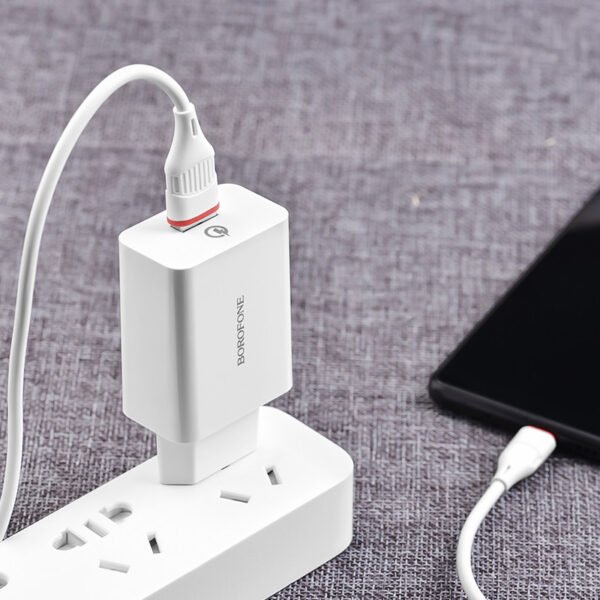 Wall charger BA21A Long journey QC3.0 EU set with cable - Image 2
