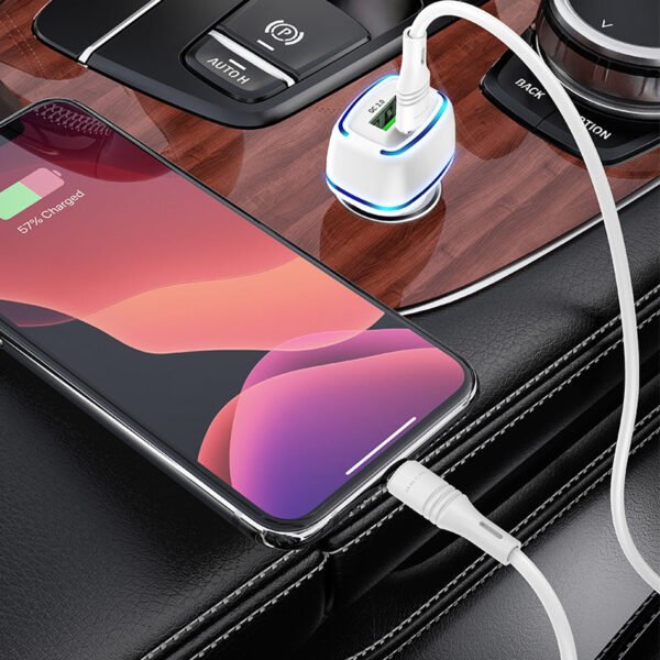 In-car charger BZ14A Mercury PD20W + QC3.0 set with cable - Image 2