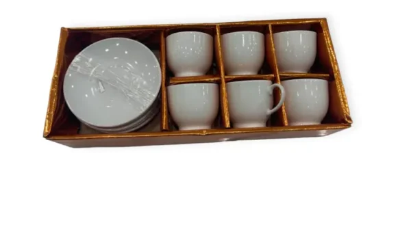 Coffee Set White 6 pcs With 6 plate