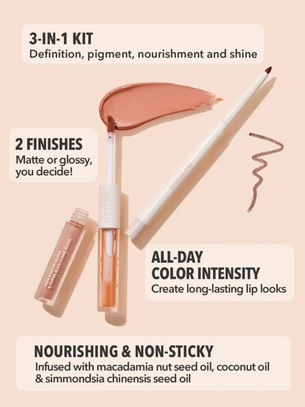 Sheglam soft 90's glam lip liner and lip duo set - Image 2