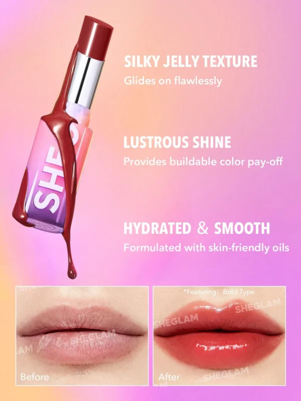 Sheglam mirror kiss high shine lipstick high key - Image 2
