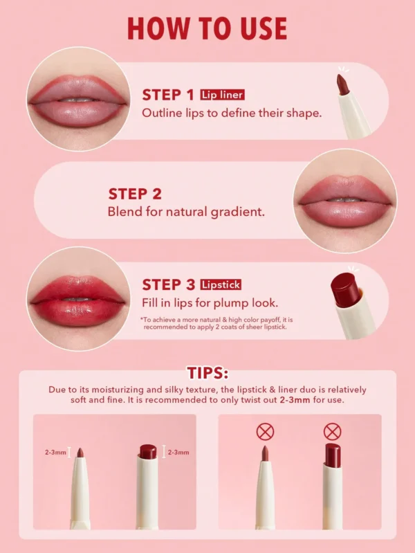 Sheglam glam sheer tinted lipstick & liner duo - Image 2