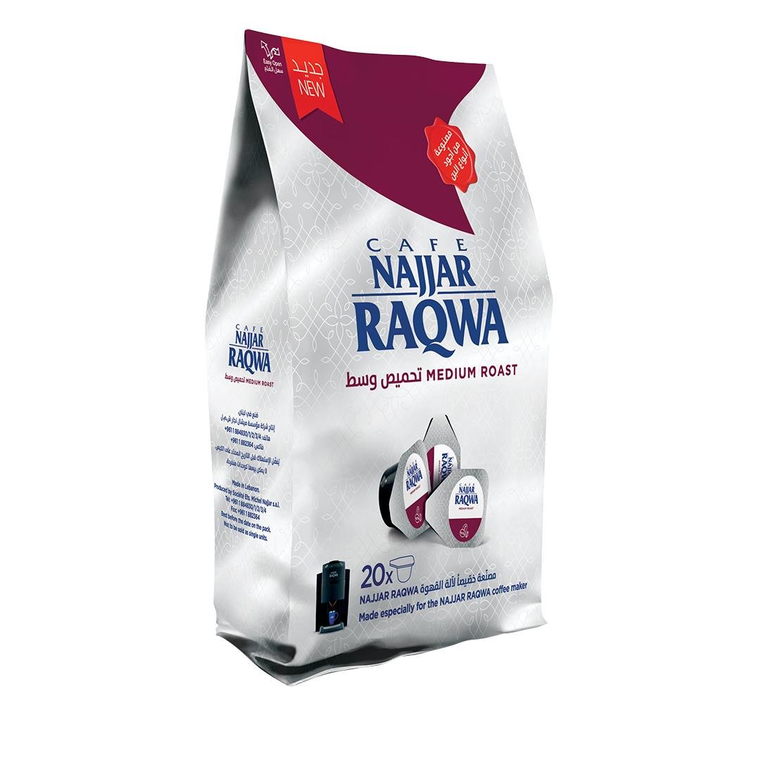 Najjar Raqwa Medium Roast Bag of 20 Capsules