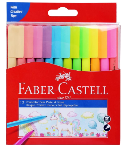 Faber-Castell Connector Pen 12 Markers Neo Pastel