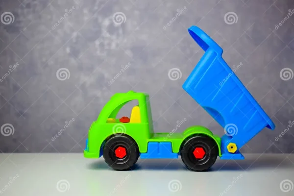 Car, dump truck