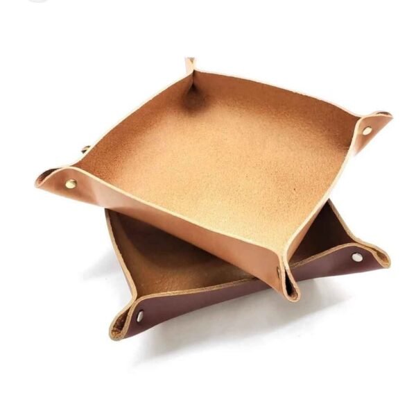 Leather valet tray