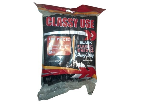 Classy Use Plastic Black Knives ×100