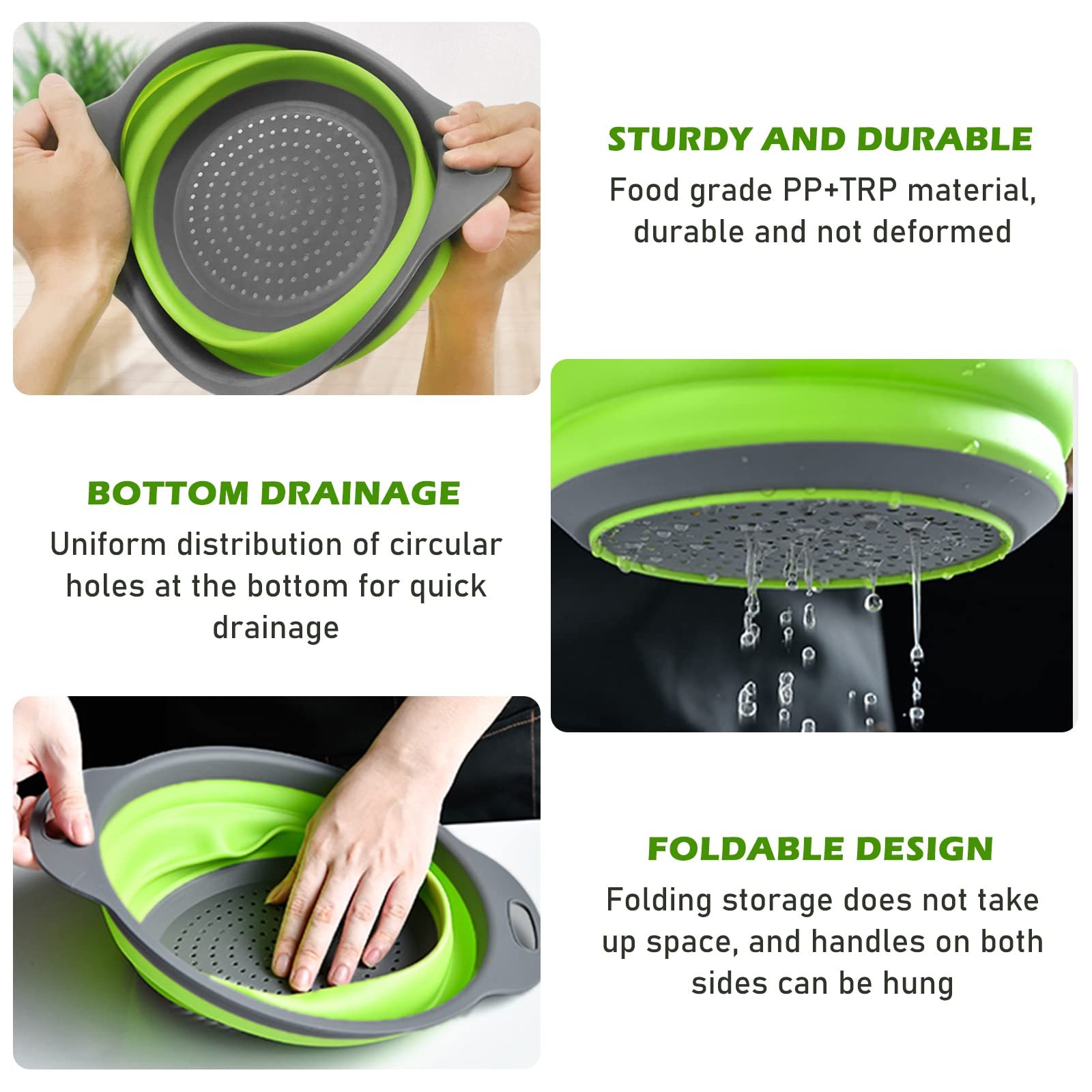 Collapsible Collander Silicone Strainer