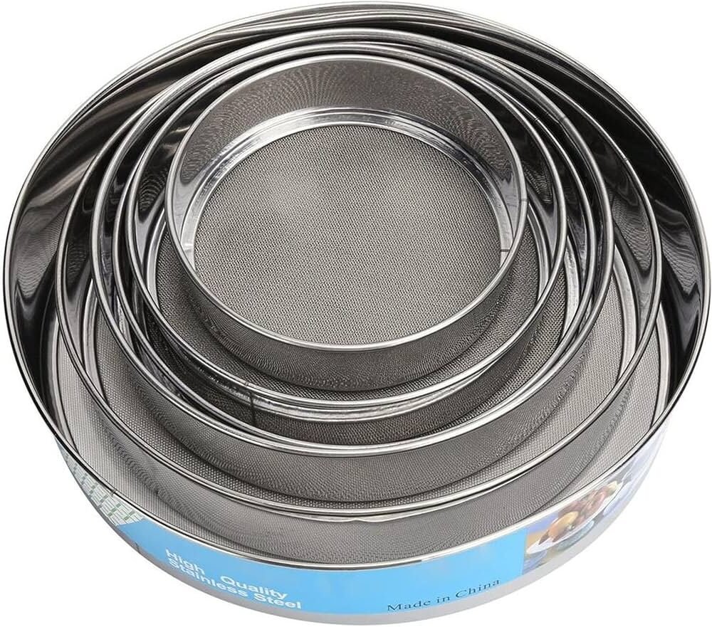 Round Stainless Steel Strainer ×6